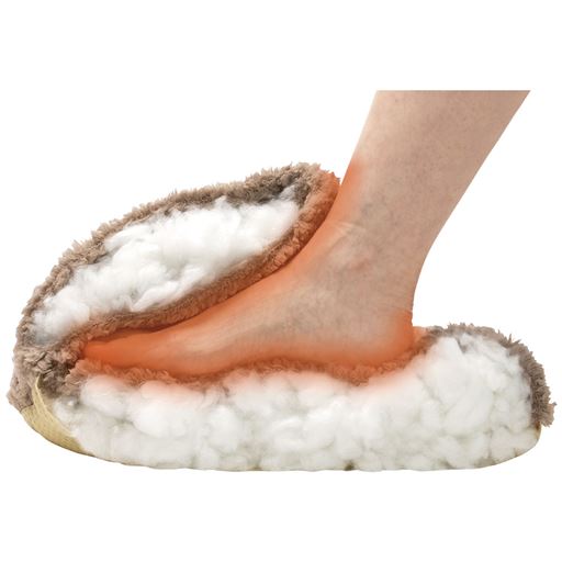 ふかふかの中綿が足全体を包み込む! ※中面イメージ