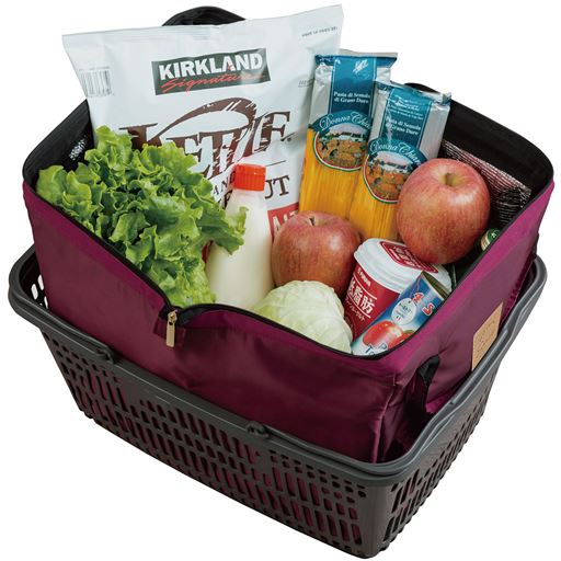 レジかごにすっぽり入ってファスナーを閉じて背負うだけ!※画像はイメージです。