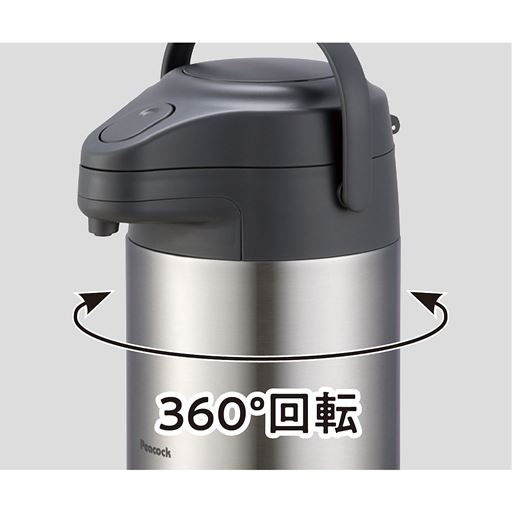 注ぎやすい! 底が回転する構造を採用、どの向きからでも注げます。