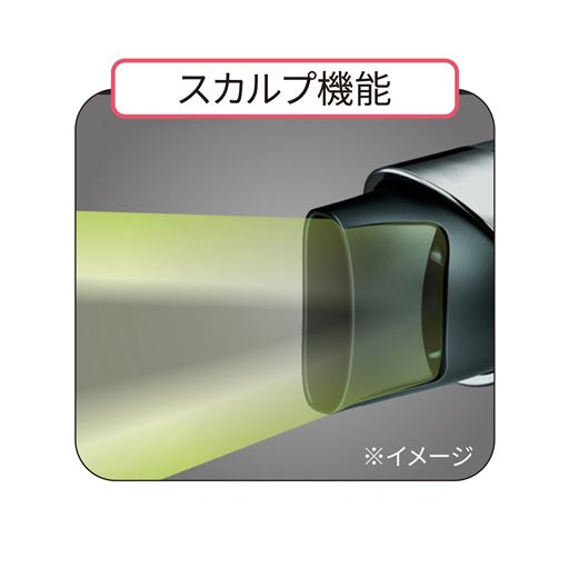 スカルプ機能 髪と地肌にやさしい低温風。地肌までしっかり乾かす。