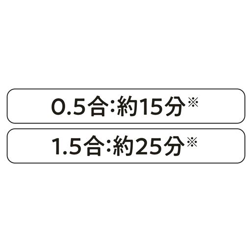 0.5合?1.5合のごはんが早く美味しく炊けます。