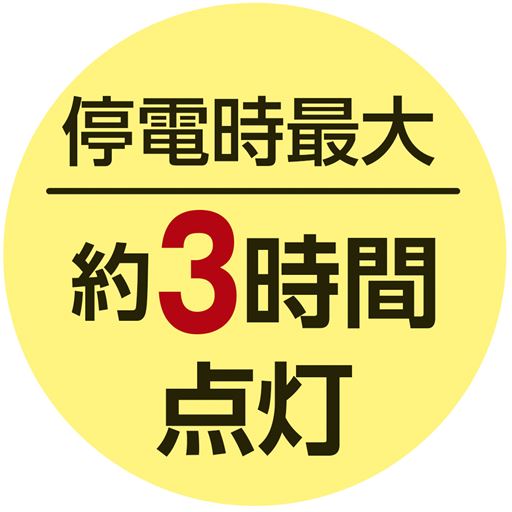 停電時最大 約3時間点灯