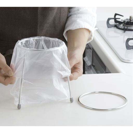 袋がずれ落ちにくいストッパーリング付き