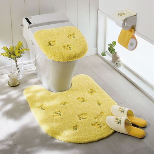 イエロー(ミモザ)  ※商品はスリッパです。<br>シリーズで揃えればいつものトイレが華やかな雰囲気に。