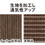 生地を加工し通気性アップ
