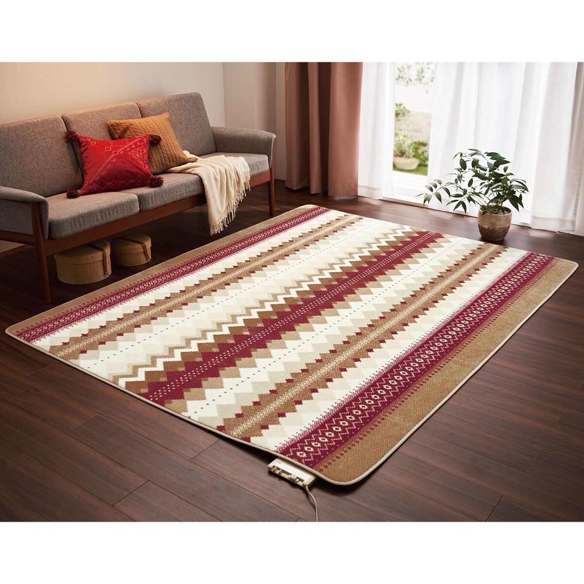 ポコポコタッチのデザインラグ(幾何柄) - インテリアの通販なら