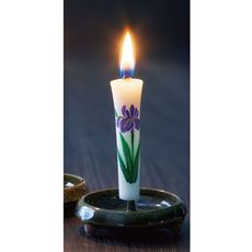 手描き花ろうそく5本と燭台セット