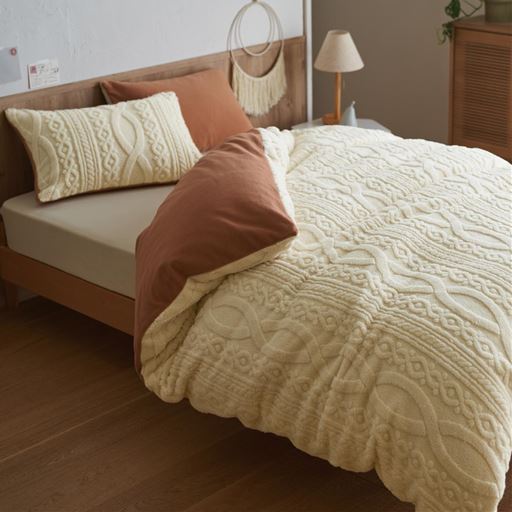 あったか掛け布団カバー(ニット柄)