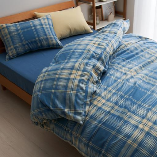 綿100%ネル 掛け布団カバー(チェック柄)