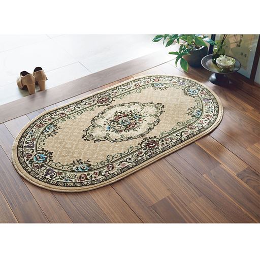 ふっくら玄関マット(楕円形)すべり止めシート付き