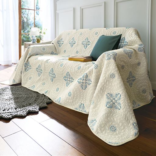 キルトマルチカバー(綿100%刺しゅう)