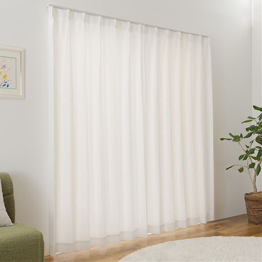 遮熱保温UVカットミラーレースカーテン(ローズ柄/昼夜目隠し)