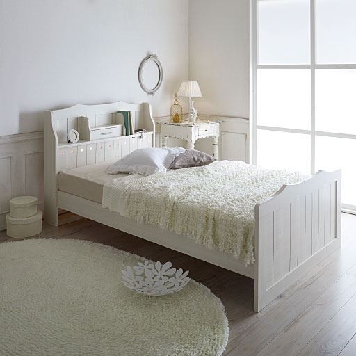 棚 コンセント 照明付カントリー調お姫様ベッド