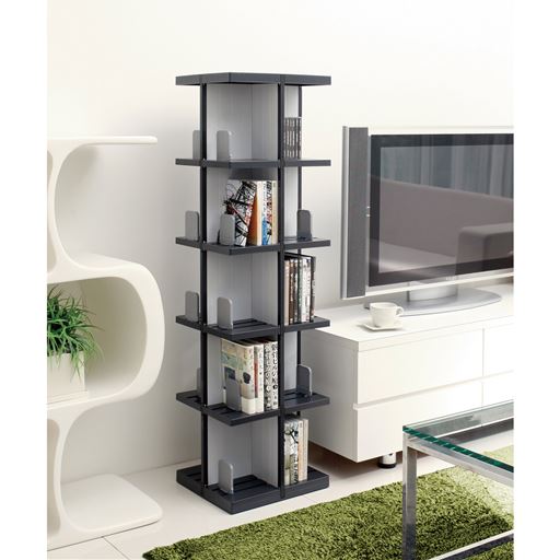 本が取り出しやすい回転ラック