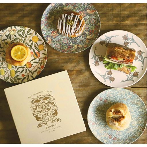 ウィリアム・モリスデザイン 割れにくい平皿4枚セット