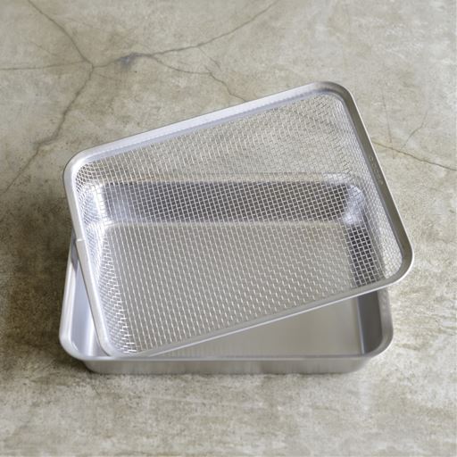 ラバーゼ ステンレス角ざる 21cm