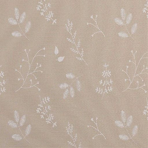 生地拡大(グレージュ)<br>刺繍のようなリーフ柄を織りで表現。