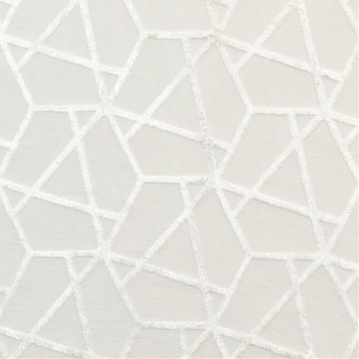 生地拡大(ホワイト)<br>立体的な幾何学ラインをベロアの生地感で表現。