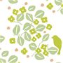 グリーン系(葉音/はおと)<br>風に吹かれた木々が奏でる葉っぱの音色。所々に小鳥たちが佇んでいます。