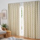 【形状記憶】北欧風リーフ柄ジャカード織遮光カーテン