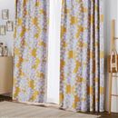 【形状記憶】北欧風大花プリント防炎遮光カーテン