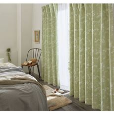 【オーダー】【形状記憶】遮音1級遮光カーテン(シャビーリーフ柄)