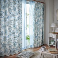 【オーダー】【形状記憶】遮光カーテン(ステッチ刺繍柄)