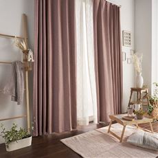 【形状記憶】ウール調無地遮光カーテン/3級遮光・杢感のある無地調