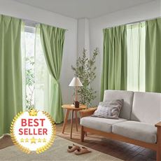 【形状記憶】2倍ヒダ防炎1級遮光カーテン