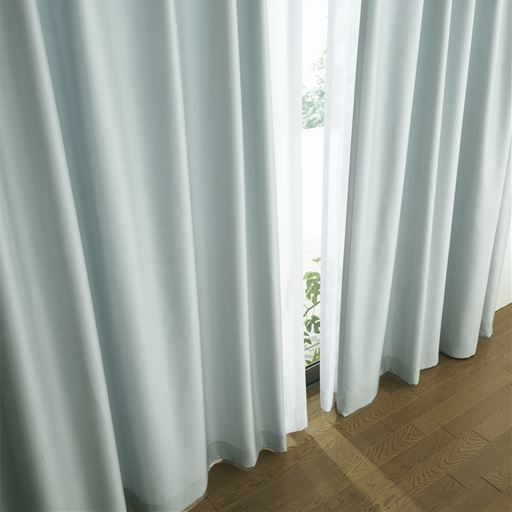 【形状記憶】防炎シャンタン無地カーテン