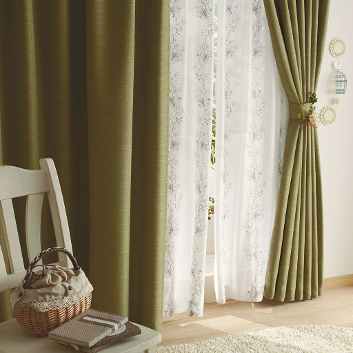 防炎ざっくり質感のある2級遮光カーテン