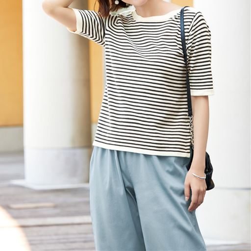 るか　オーダーページ ボーダーニットプルオーバー(洗濯機OK) - ファッション通販なら