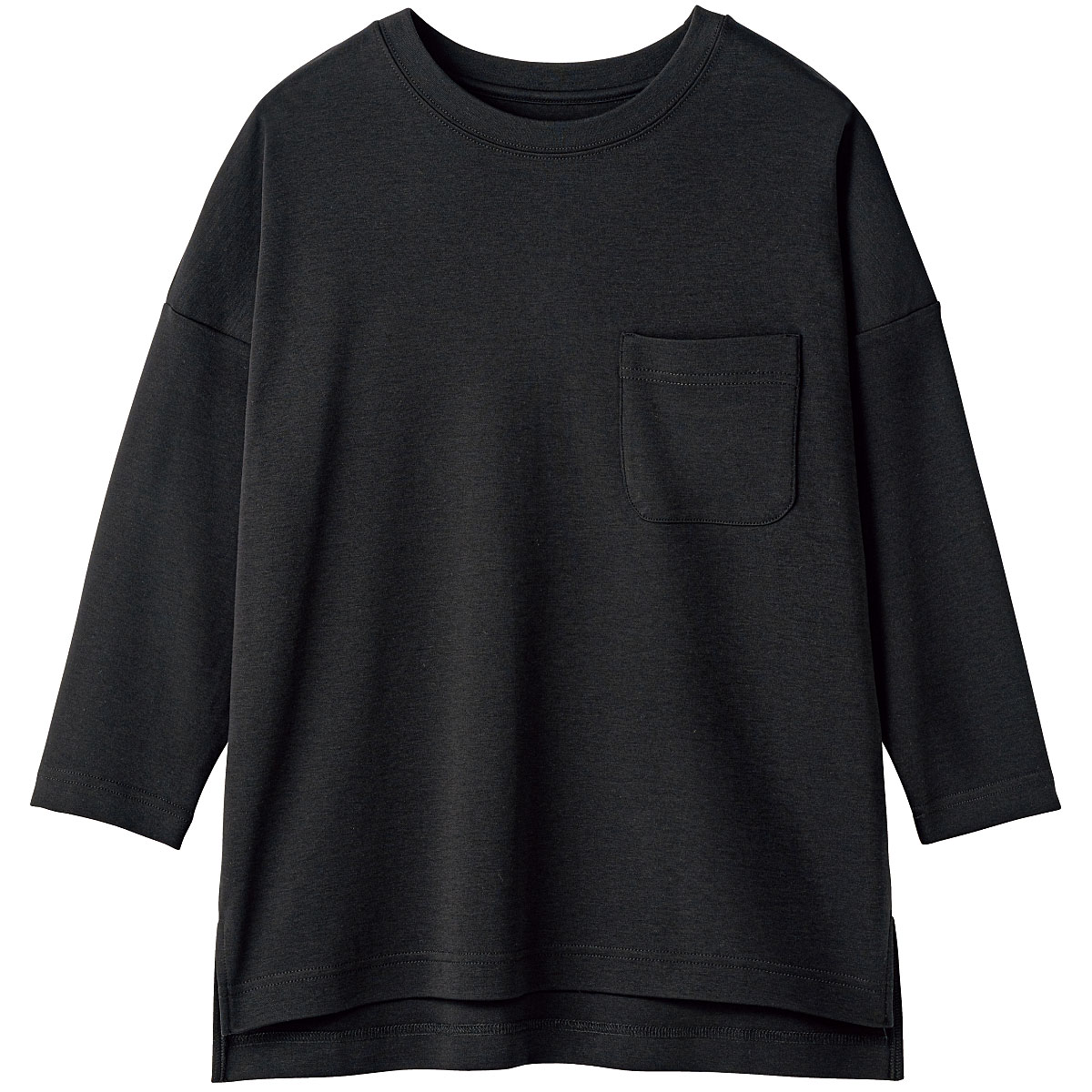 クルーネックTシャツ(7分袖)(綿100%・洗濯機OK) - ファッション