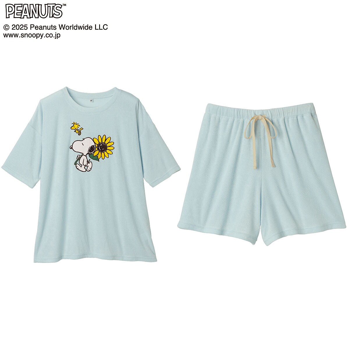 SUKU  ひまわり模様 ルームウェアセット スヌーピーひまわり柄ルームウェア - 学校制服の通販なら