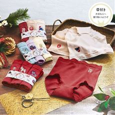 「新年の幸せを願う」脇に縫い目がないショーツ3枚組(はきこみ丈スタンダード)