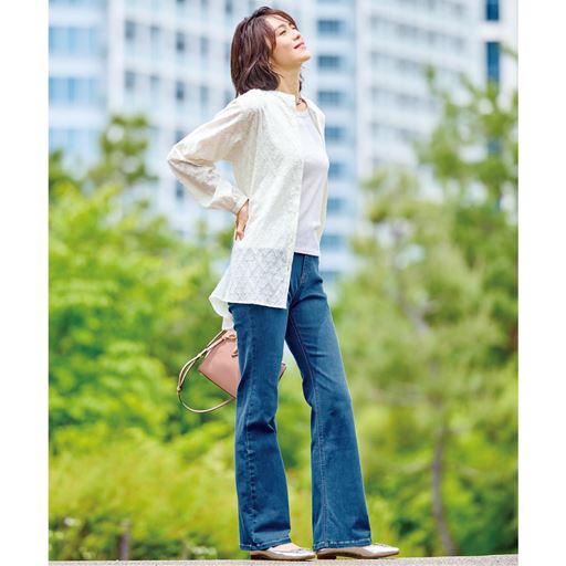 美シルエットブーツカットデニムパンツ(洗濯機OK