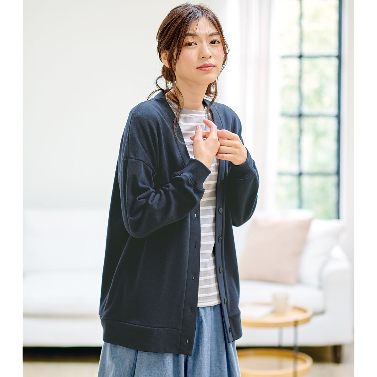 【本日のみ値下げ】未使用 BATONER フォックスウールカーディガン ANSPINNEN buttonless long cardigan(ブルーフォックス×ウール