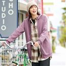 裏起毛ジップロングパーカー