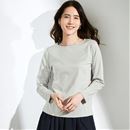 超長綿ボートネックＴシャツ（長袖）