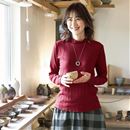 メロー使いハイネックＴシャツ