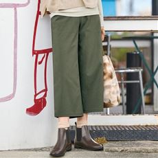裏起毛ハイパーストレッチワイドクロップドパンツ