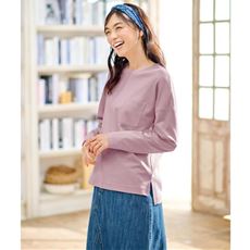 クルーネックTシャツ(長袖)(綿100%・洗濯機OK)