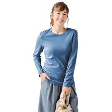 裏起毛クルーネックTシャツ(綿100%・洗濯機OK)