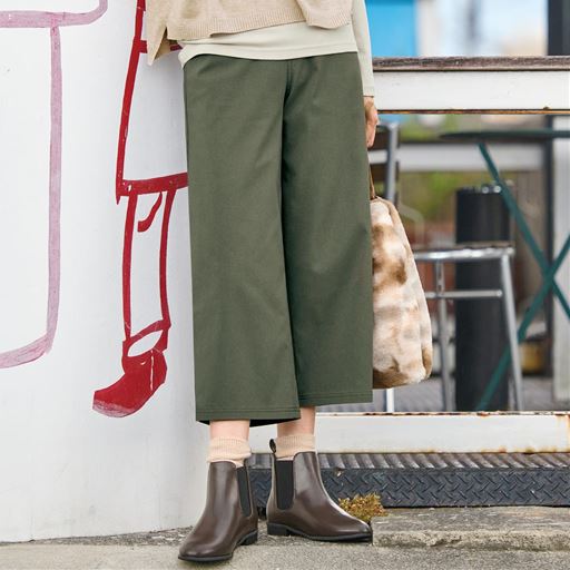 裏起毛ハイパーストレッチワイドクロップドパンツ