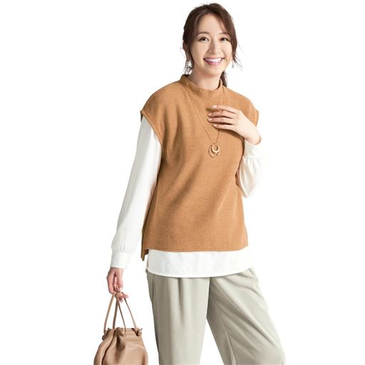 2点セット(ハイネックベスト+Tシャツ)(洗濯機OK)