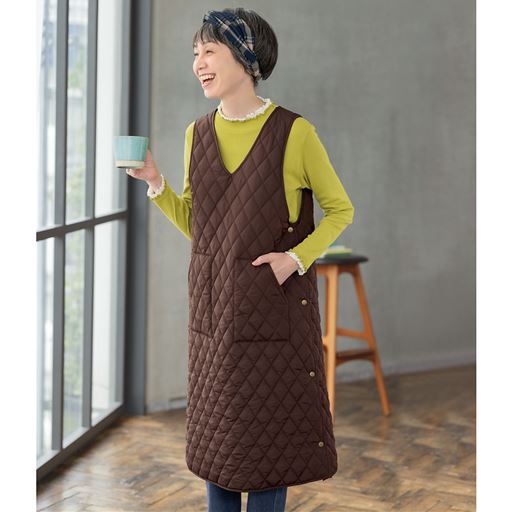 ガバっと開くキルティングジャンスカ