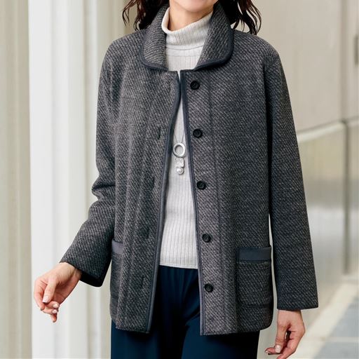 裏フリースニットジャケット