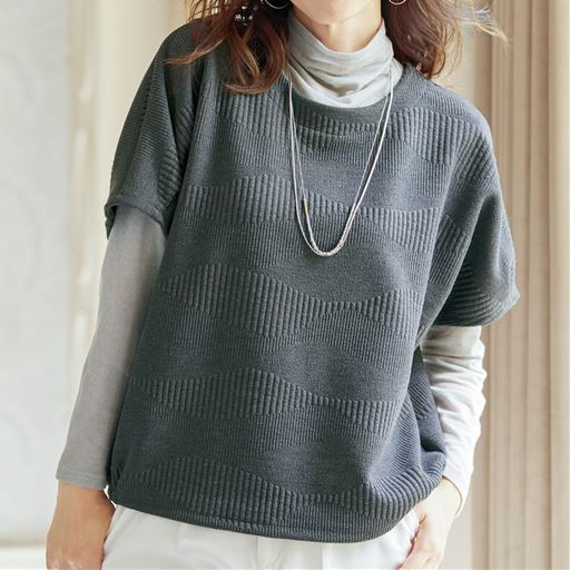 杢調ジャカードカットソープルオーバー