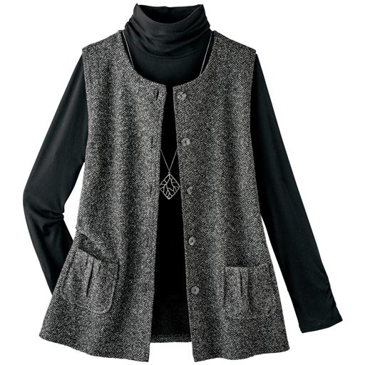 ツイード調カットソーベスト