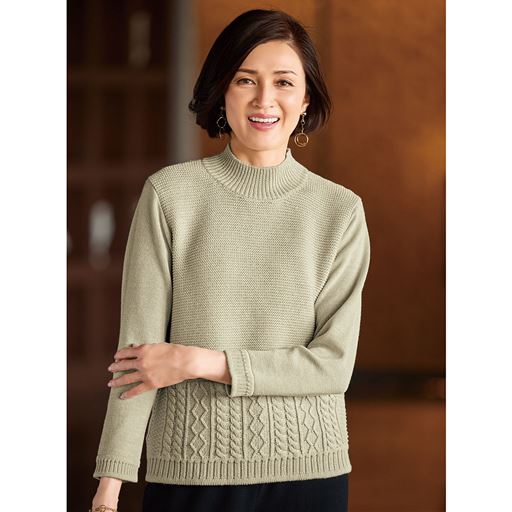 【日本製】ウール100%デザインセーター